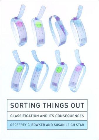 The cover of Sorting Things Out by Geoffrey C. Bowker and Susan Leigh Star, 1999